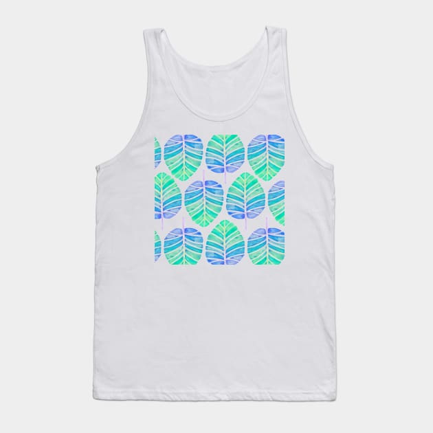 Mint Ombré Alocasia Pattern Tank Top by CatCoq